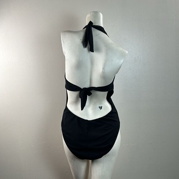 Robin Piccone Women's Kate Scoop Neck One Piece Swimsuit black slimming size 14 - Picture 4 of 7